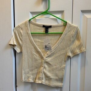 Forever 21 Beige Ribbed Crop Top